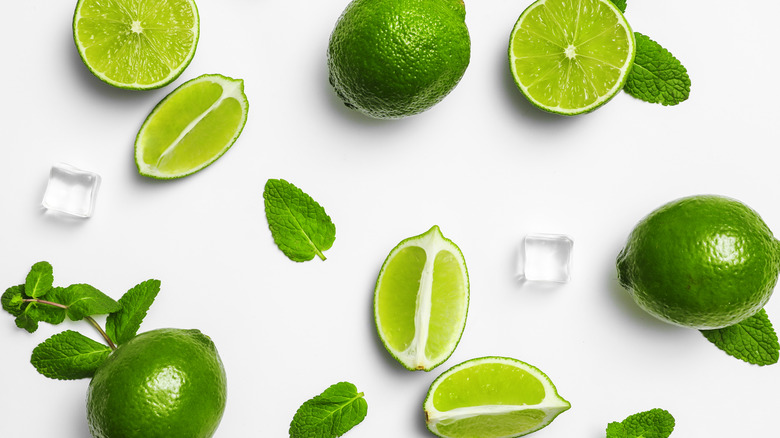 comp of limes and mint