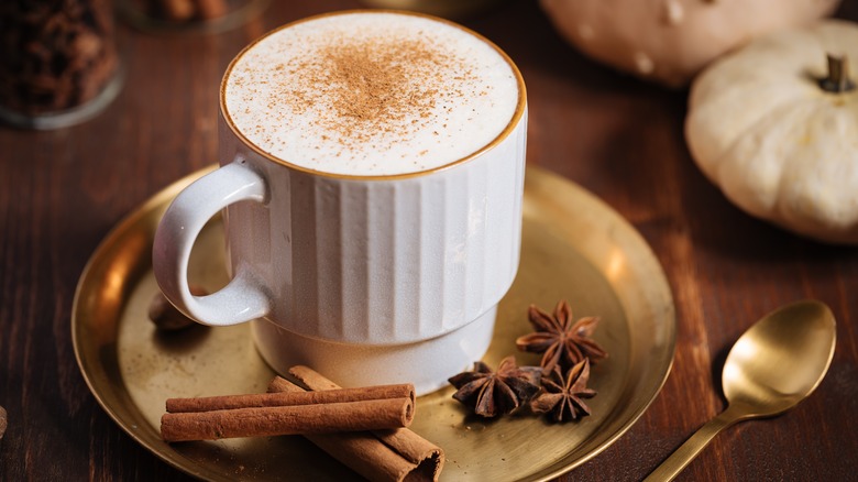 Mug of pumpkin spice latte