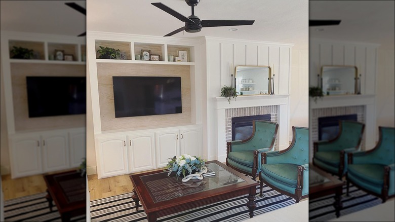 media console in living room