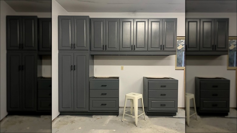 gray cabinets in garage