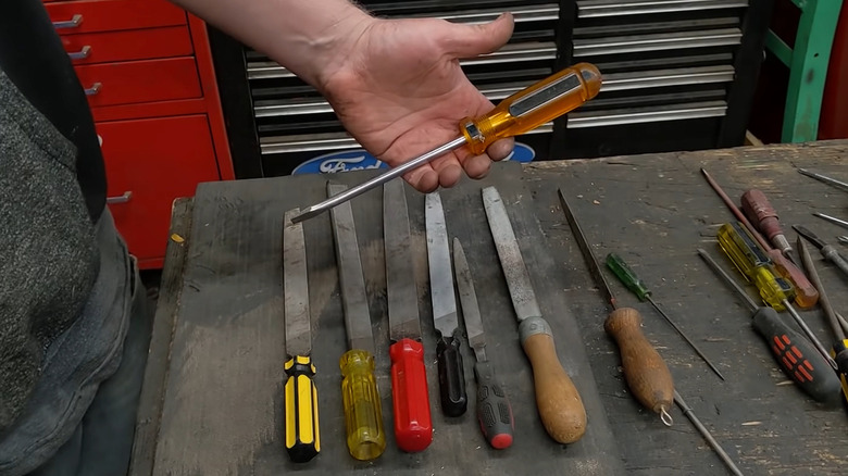 Screwdriver handles on files