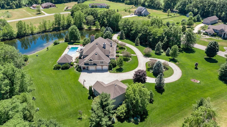 Aerial view of Indiana home