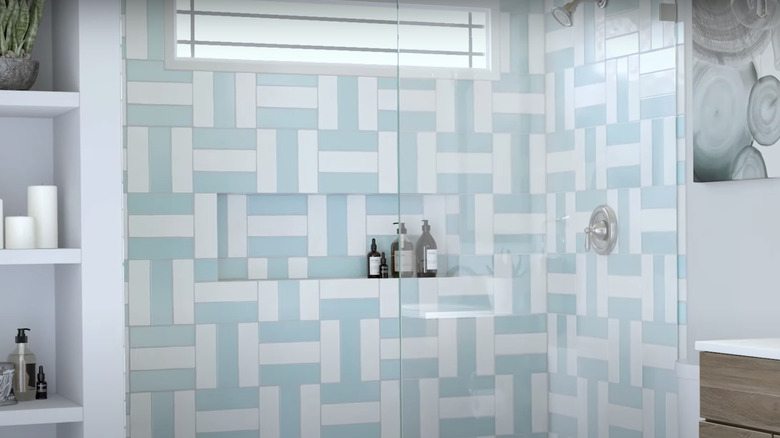 Basketweave subway tile