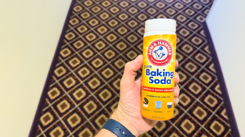 baking soda on rug