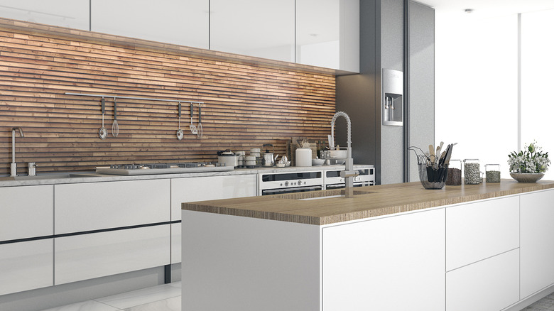 wood tiles in a kitchen