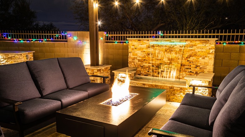 Outdoor seating with fire pit