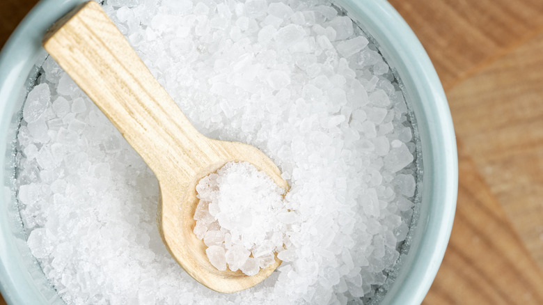 Rock salt in a bowl