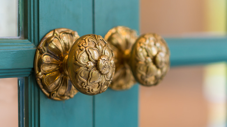 Brass doorknobs