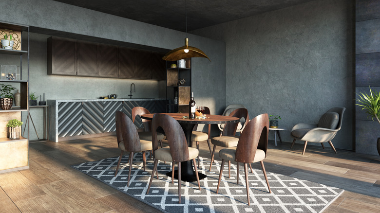 Wood flooring in dining room