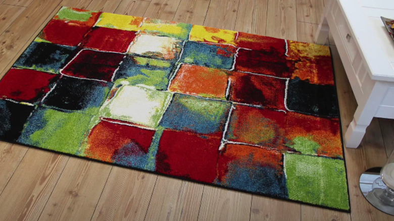 impressionism-inspired rug on a floor