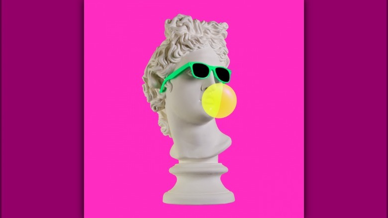 statue head wearing sunglasses