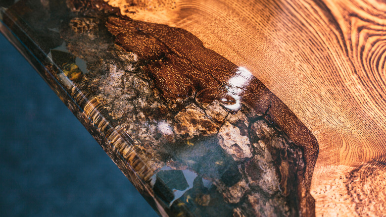 Resin and wooden countertops 