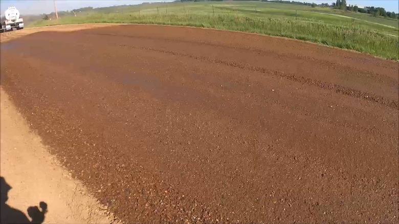 Dust suppressant applied to gravel path