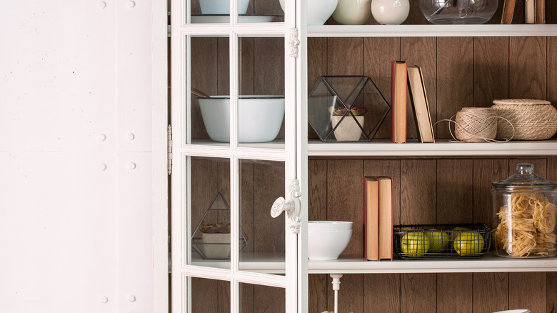 Wallpapered cabinet