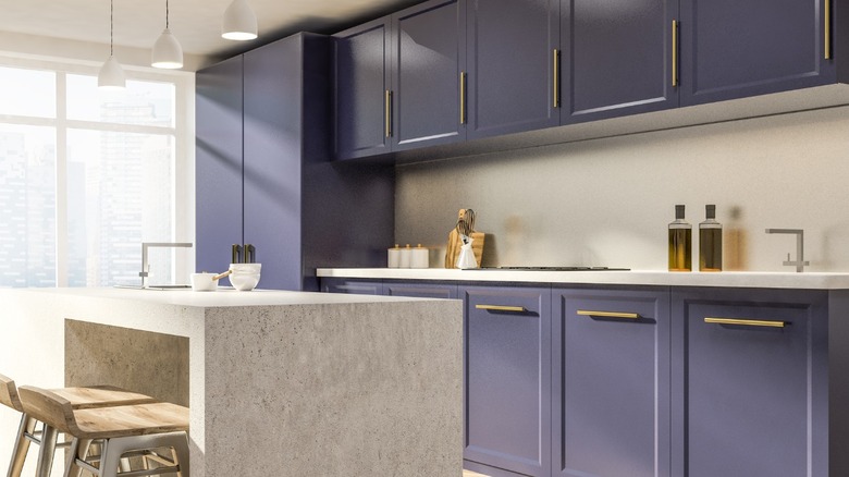 Purple kitchen cabinets