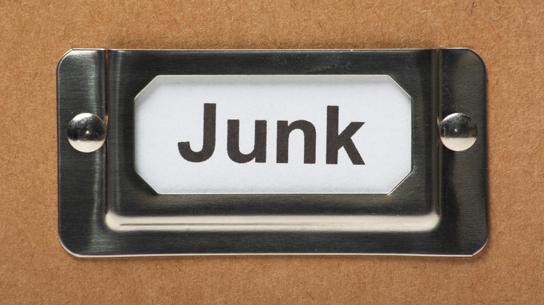 'Junk' label on box