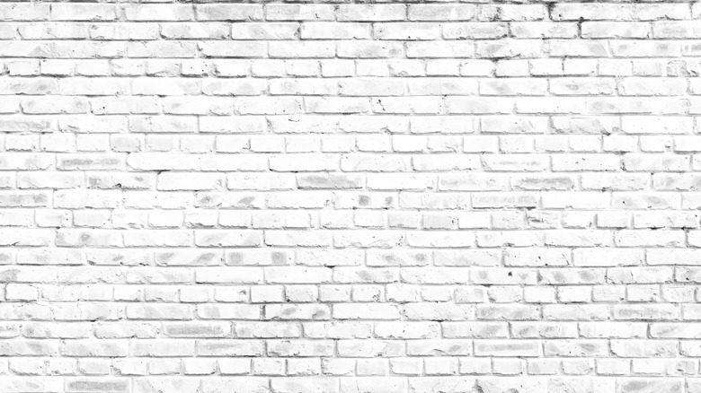 White painted brick wall