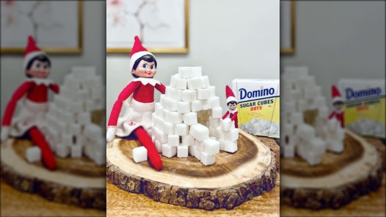 Elf building sugar igloo