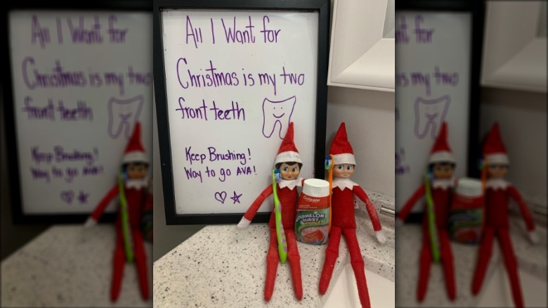 Elves with toothpaste