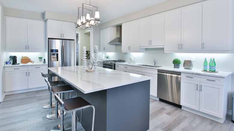 dark gray kitchen island