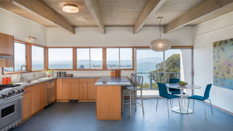 kitchen with lots of windows