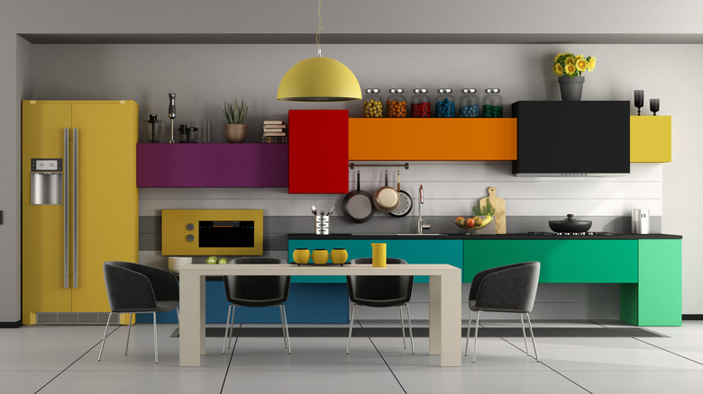 multicolored kitchen 