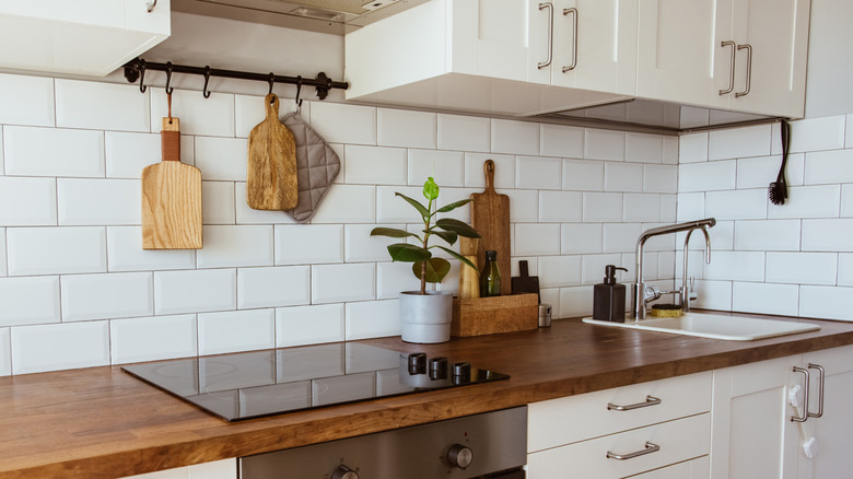 subway tile backsplash in kitchen