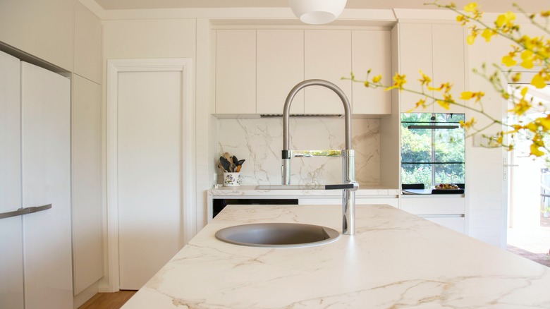 warm cream colored kitchen