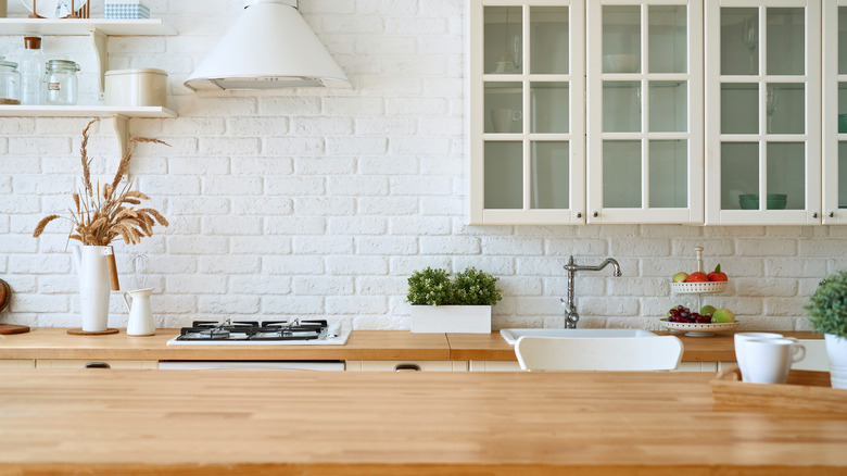 wood countertops in kitchen