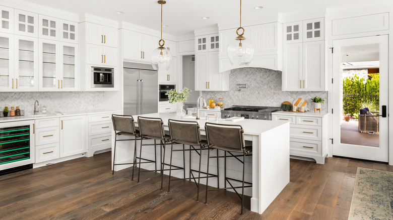 a chic white kitchen