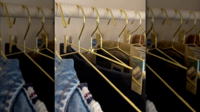 hangers turned around different ways