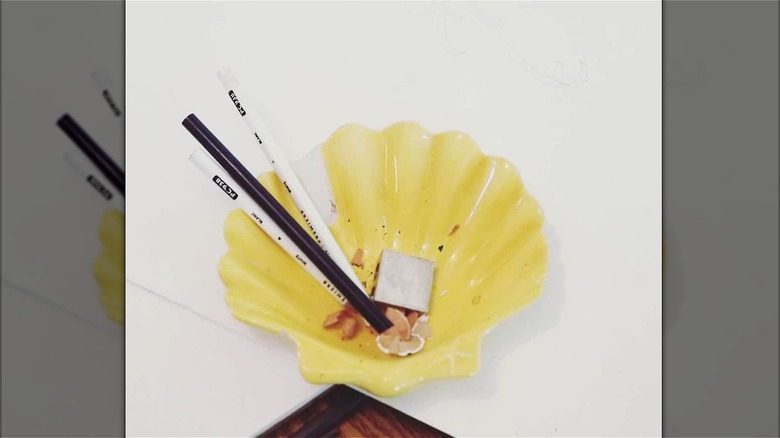 pencil shavings in ash tray