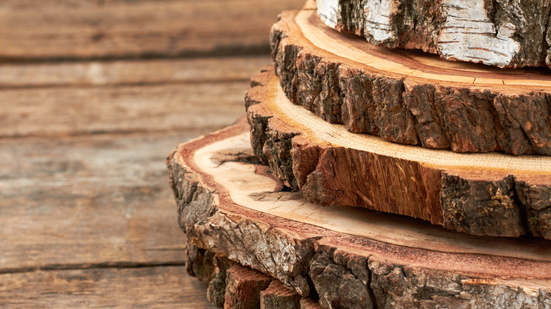 stack of round log slices