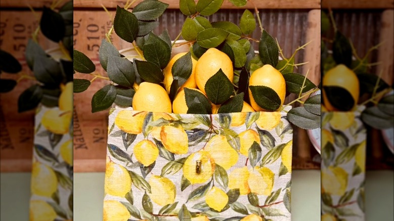 A lemon-inspired handbag with fake lemons inside