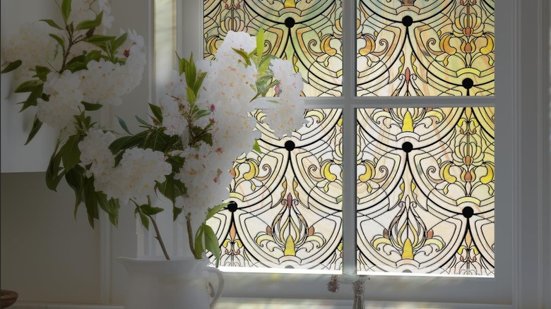 Faux stained glass window film