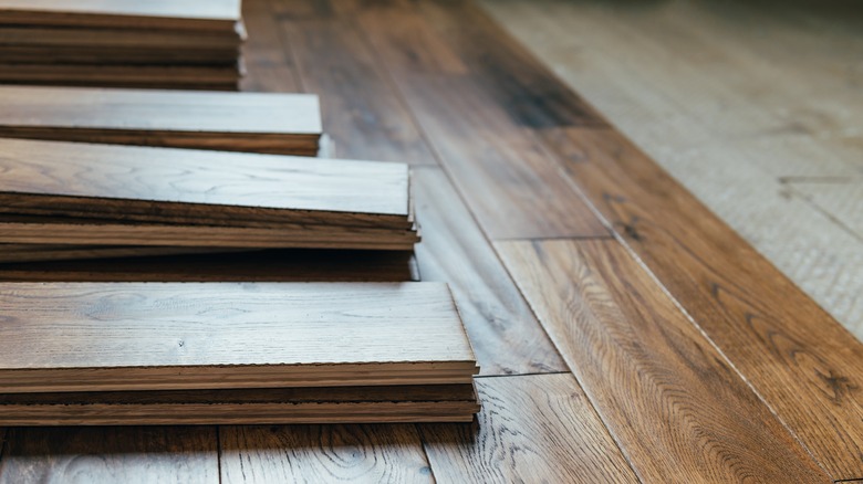 hardwood planks on floor