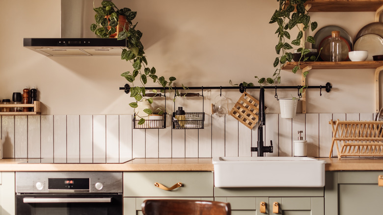 organized rustic kitchen