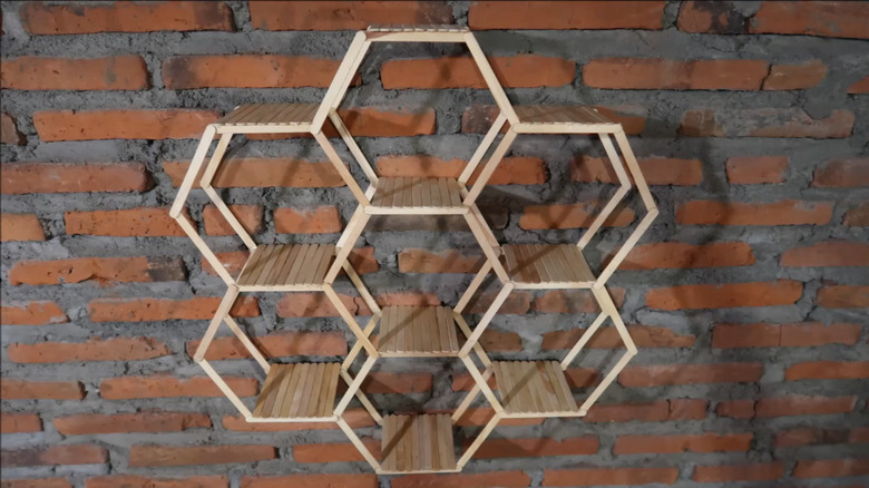 hexagon honeycomb shelves in progress