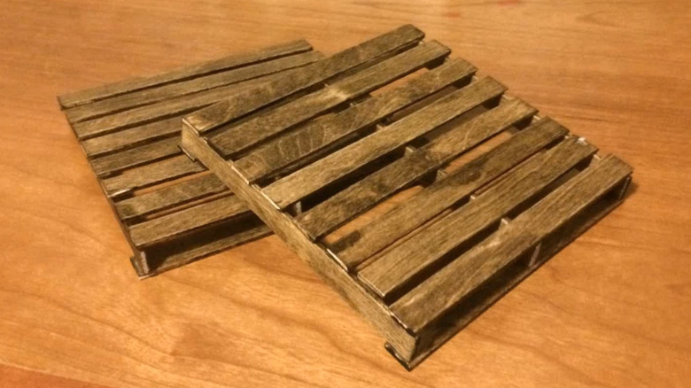 pallet-style popsicle stick coasters