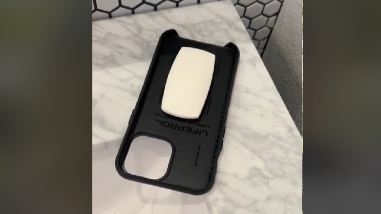 soap bar on phone case