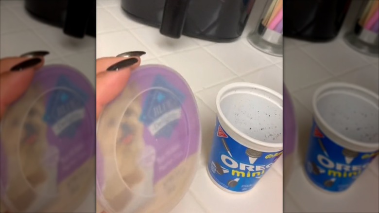 plastic lid on dog food