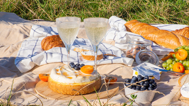 picnic on towels