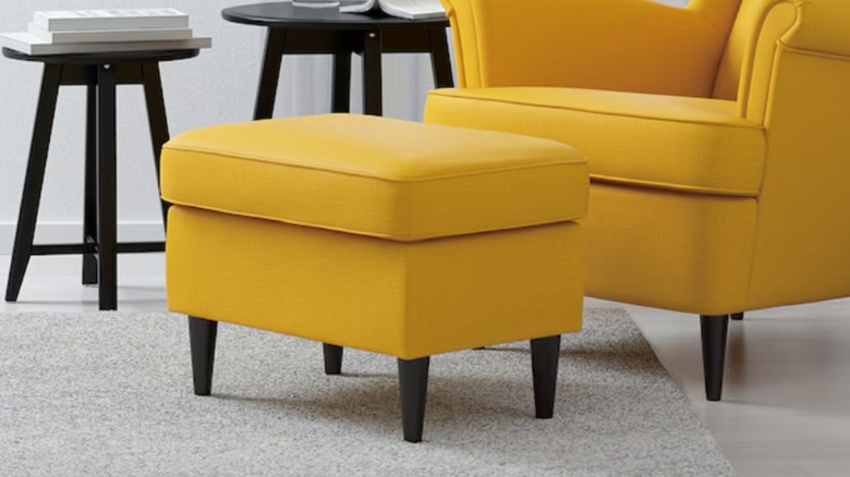 High-end yellow ottoman