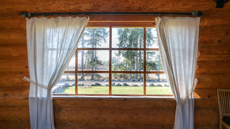 log cabin window