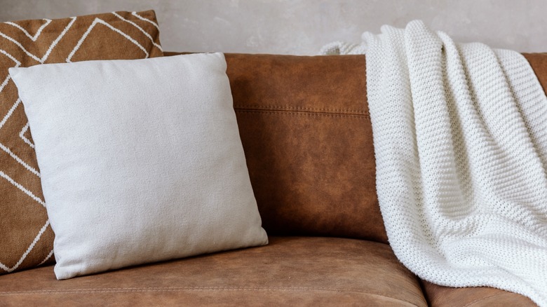 throw pillows and blanket 