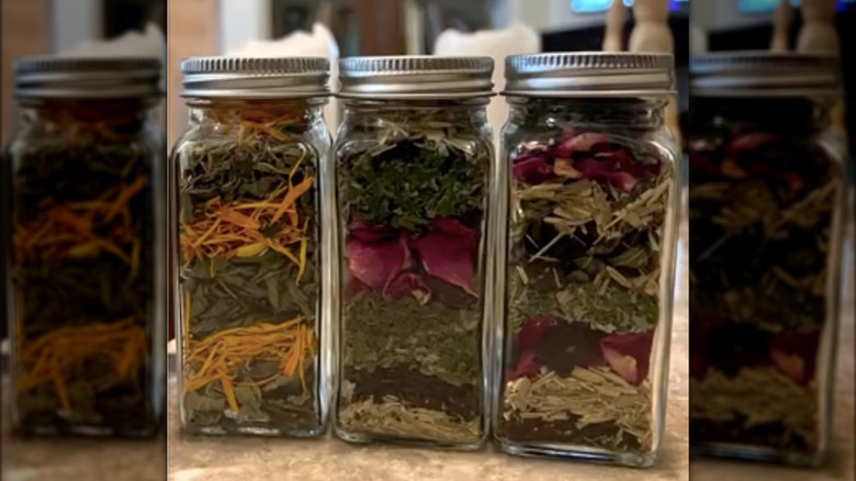 mixed herbs in spice jar