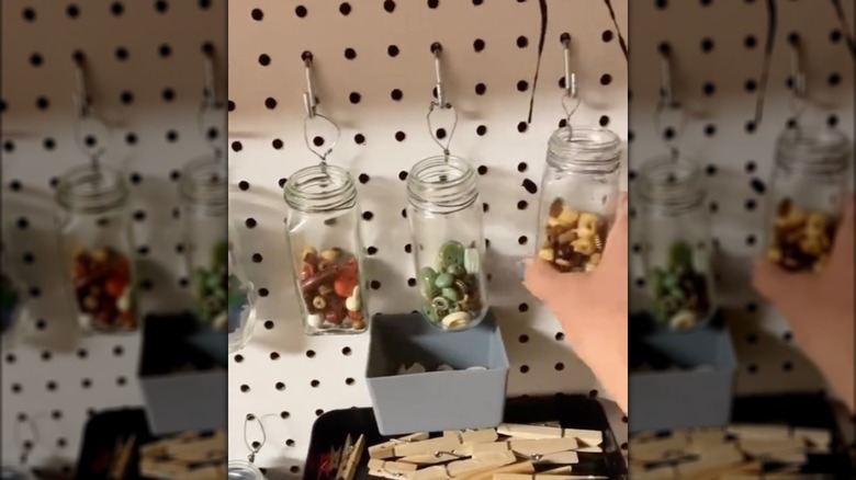 beads in hanging spice jars