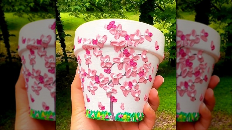 floral-painted pot