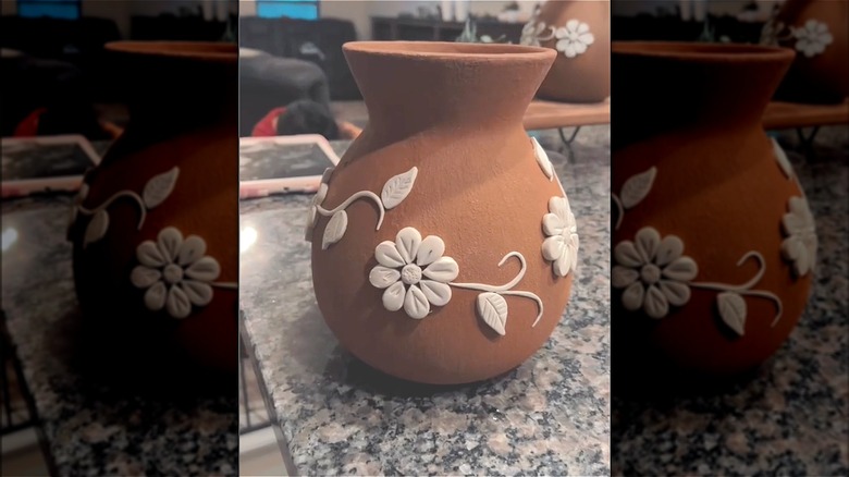 terracotta pot with embellishments