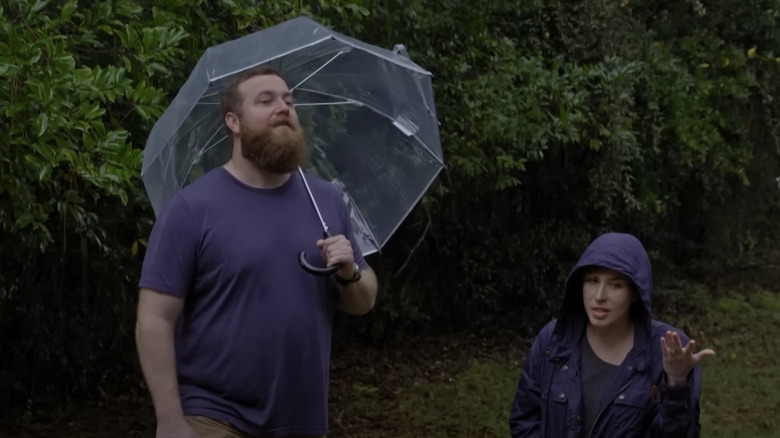 Ben and Erin in rain 